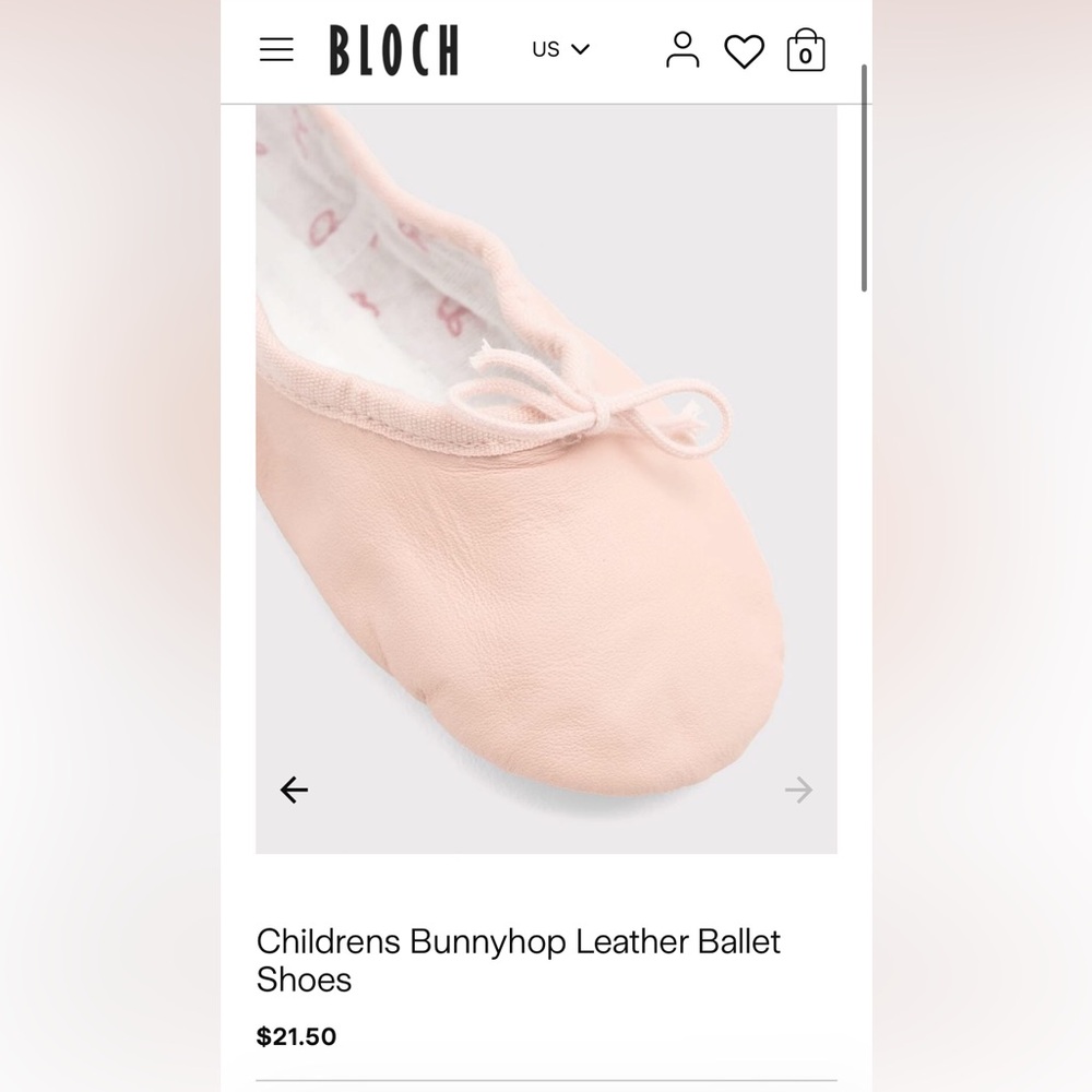 Bloch Kids Ballet Slippers in Blush Pink